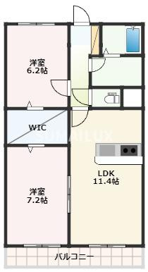 熊本市南区田井島１丁目の賃貸マンションの間取り