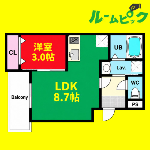 ジーメゾン名古屋中川グレイス　名古屋市賃貸　仲介手数料無料の間取り