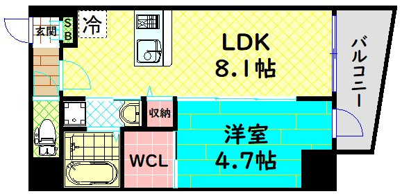 【間取り】 | レオンコンフォート難波アッシュ