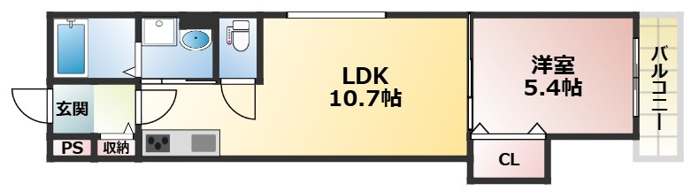 クリエオーレ若草町Ⅰの間取り