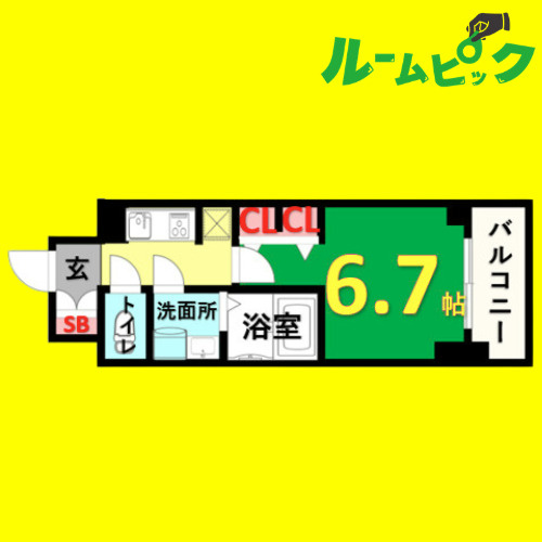 S-RESIDENCE熱田Ⅱ　名古屋市賃貸　仲介手数料無料の間取り