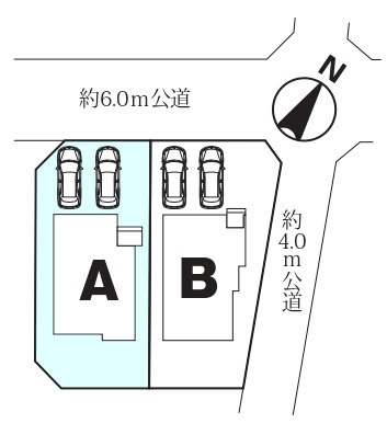 新築一戸建て　所沢市山口の区画図|カースペース2台分(車種によります)