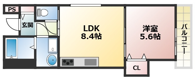 クリエオーレ若草町Ⅱの間取り