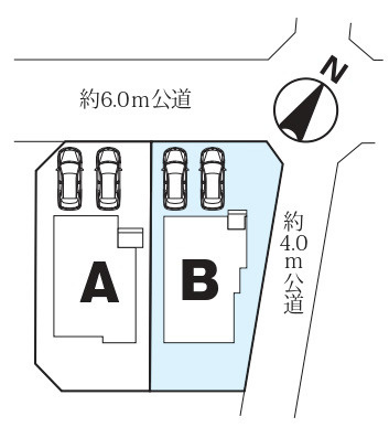 新築一戸建て　所沢市山口の区画図|カースペース2台分(車種によります)