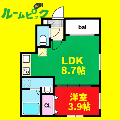 Cherim桜本町(シェリム)　名古屋市賃貸　仲介手数料無料の間取り