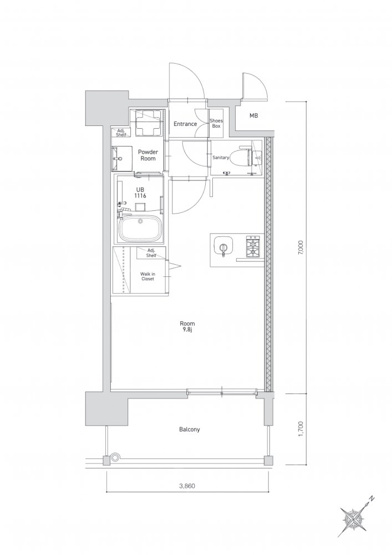 【間取り】 | 新品家具付きマンション博多駅南6B(KaGood福岡) | ※間取りと異なる場合は現状を優先します。