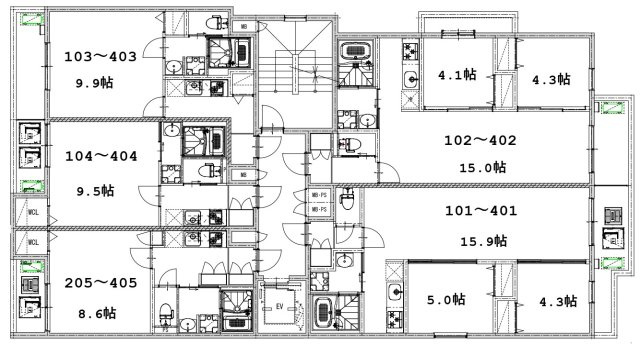 ディークラート尼崎東の間取り