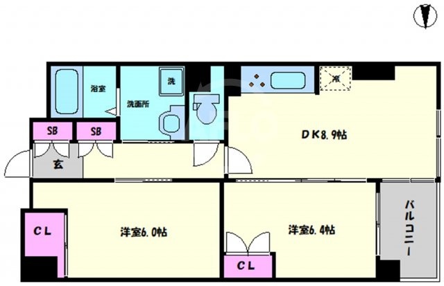 フラッツ志香　堀江小学校の間取り|フラッツ志香　間取り