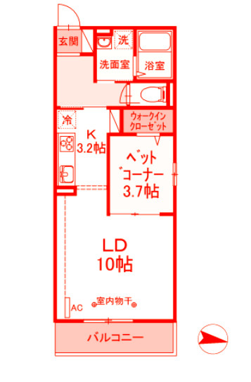 藤沢市湘南台５丁目のアパートの間取り