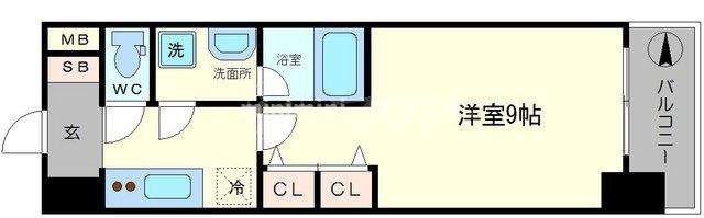 大阪市中央区淡路町２丁目の賃貸マンションの間取り