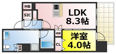 【間取り】 | エスライズ難波Ⅲ 仲介手数料無料