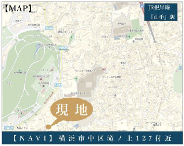 仲介手数料無料　横浜市中区滝ノ上の地図
