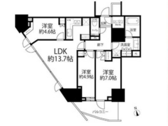 パークタワー東中野グランドエアの間取り
