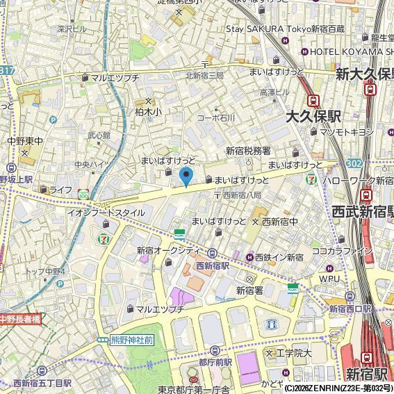 アジールコート西新宿の地図