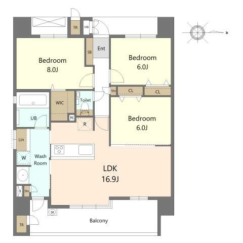 S-RESIDENCE愛宕SOUTHの間取り