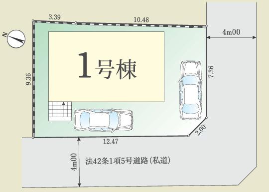 八王子市　打越町　新築一戸建て　６期の区画図|～南西角地につき陽当たり・風通しも良好です～
