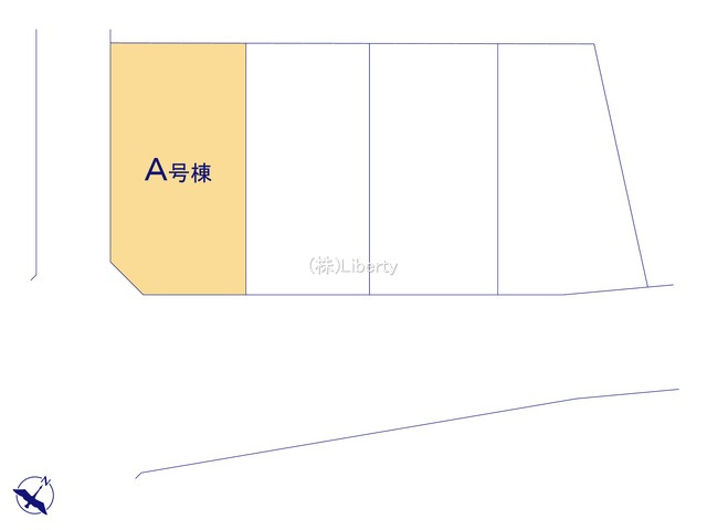 ひたちなか市田中後　新築戸建　A号棟の区画図