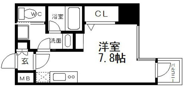 サンネクテール天満橋の間取り|サンネクテール天満橋　開放感のある間取り