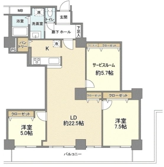 キングマンション堂島川（玉川小学校区）の間取り|キングマンション堂島川　間取り