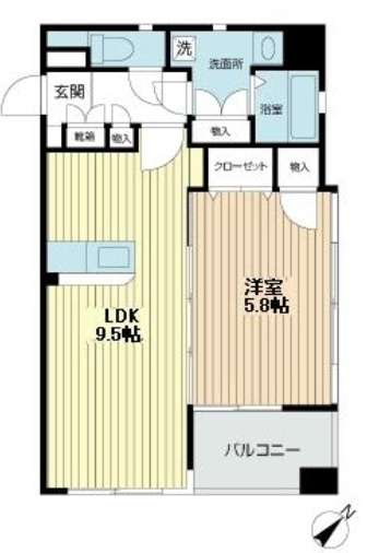 レジディア博多駅南の間取り|使いやすい間取りです。