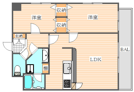 クリエート博多駅前の間取り|使いやすい間取りです。