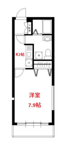 【間取り】 | M-BLOCK | 洋室7.9帖　K2帖
