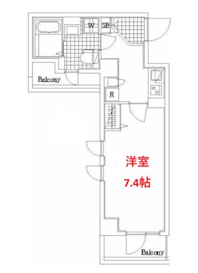 【間取り】 | AZEST千鳥町 | 洋室7.4帖　・インターネット使用料無料