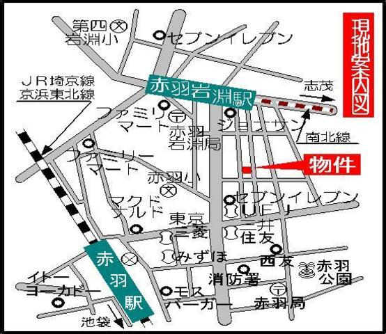 北区赤羽２丁目の賃貸マンションの地図