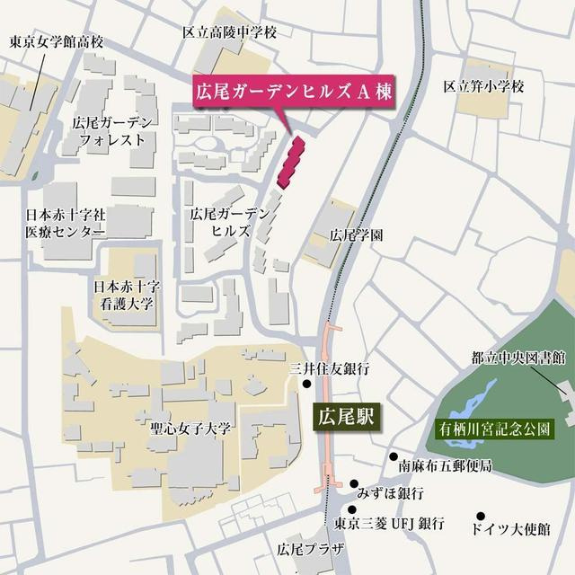 広尾ガーデンヒルズＡ棟の地図