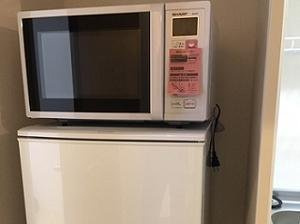 クレイノひまわりＣのキッチン|電子レンジ・冷蔵庫