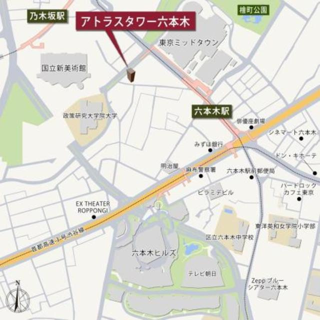 アトラスタワー六本木の地図