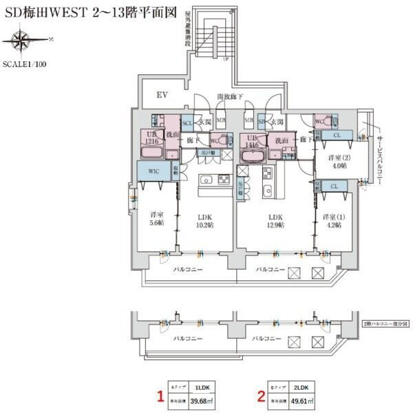 スプランディッド梅田WESTの間取り