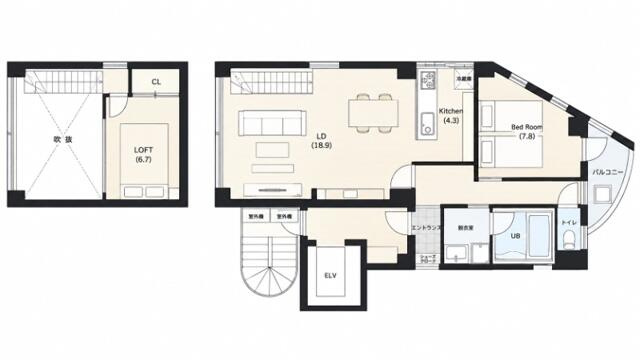 都住創ラスティック(トジュウキズラスティック)の間取り