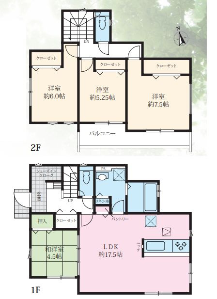 平塚市岡崎新築戸建て　15期1号棟の間取り|間取図「平塚市岡崎新築戸建て　1号棟」