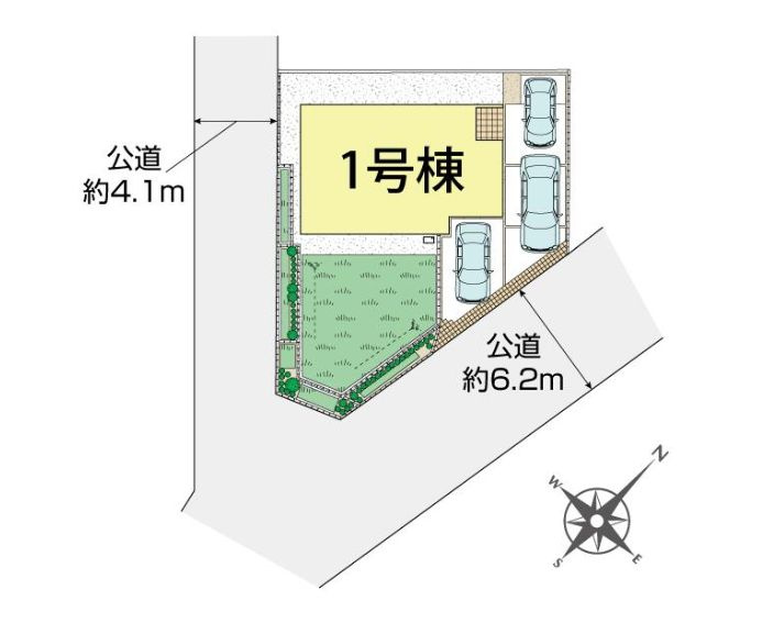 秦野市北矢名新築戸建て　1号棟の区画図|区画図「秦野市北矢名新築戸建て」