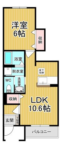 【間取り】 | Ｋ・Ｕ・３Ａ | カップルさんにオススメのお部屋です♪