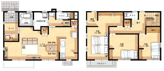 坂出市川津町戸建の間取り