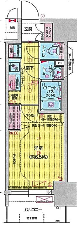 プレサンス伏見アーバンベースの間取り