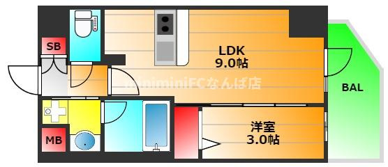 エステムコート堺筋本町の間取り|現状有姿
