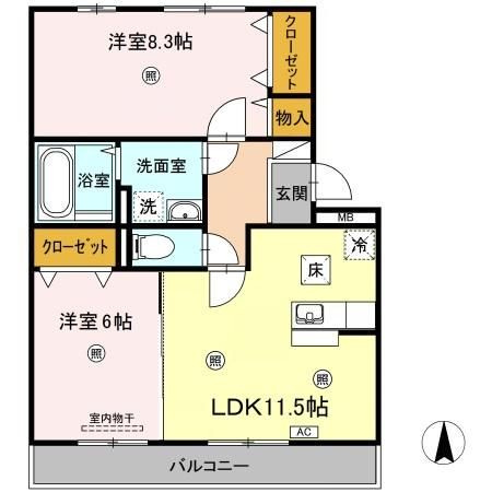 リバーパレス　B棟の間取り