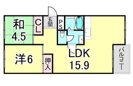 芦屋浜高層（若葉） 1号棟の間取り