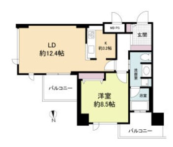 クロスレジデンス大阪新町の間取り