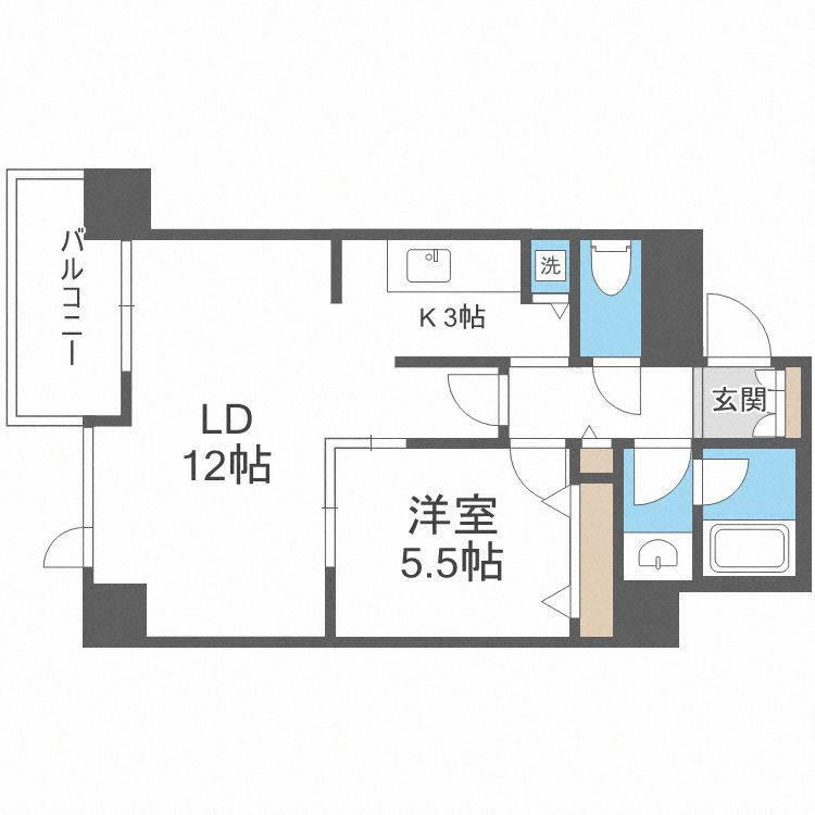 クロスレジデンス大阪新町の間取り