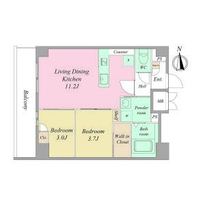 ArtizA瓦屋町Ⅱの間取り