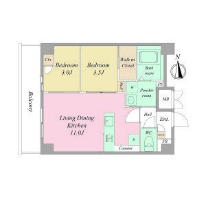 ArtizA瓦屋町Ⅱの間取り