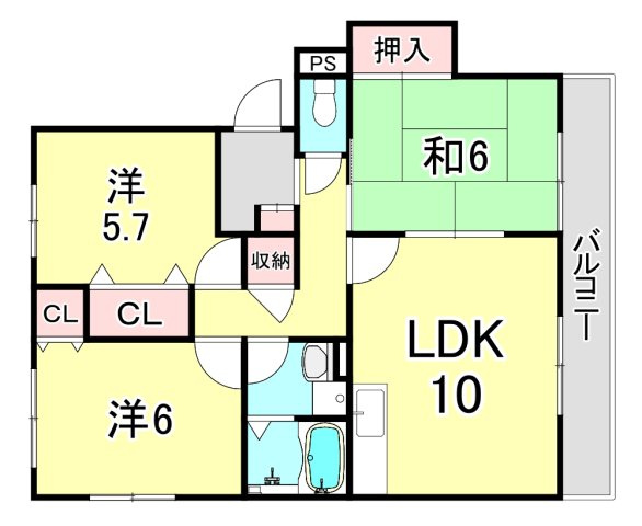 ヴィーブル芦屋の間取り