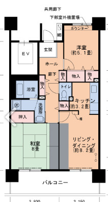 ルネシティ脇浜町1号棟の間取り