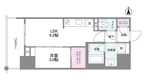 シーズンフラッツ心斎橋EASTの間取り