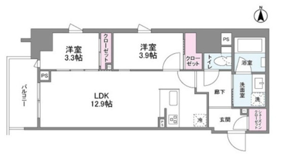 シーズンフラッツ心斎橋EASTの間取り