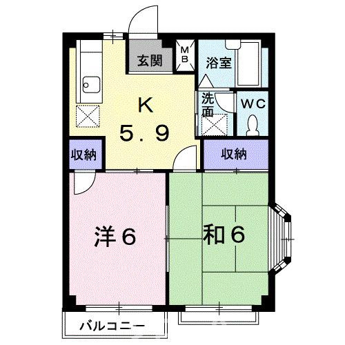エルディム西本Ａの間取り